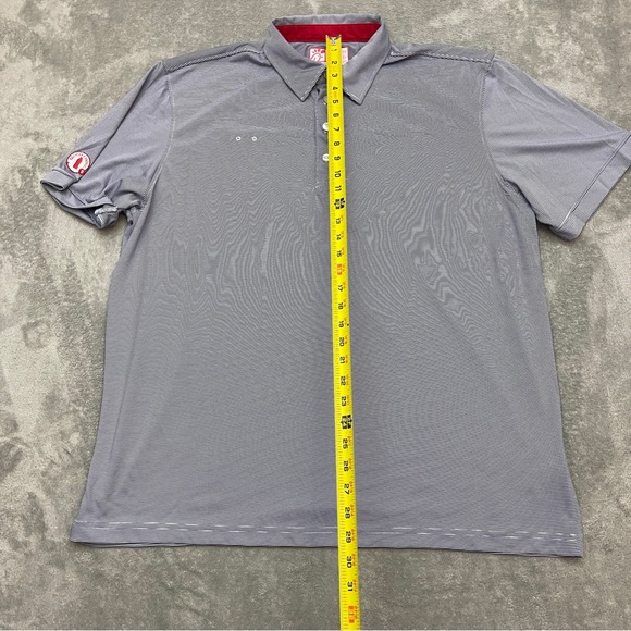 Chick Fil A Shirt Mens XL Blue Polo Crew Uniform Work Logo Striped - Picture 4 of 9